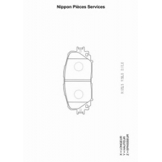 T360A119 NPS Комплект тормозных колодок, дисковый тормоз