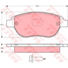 GTD1124 TRW Комплект тормозов, дисковый тормозной механизм