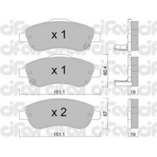 822-789-0 CIFAM Комплект тормозных колодок, дисковый тормоз
