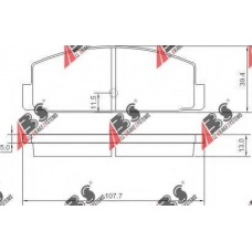 37067 ABS Комплект тормозных колодок, дисковый тормоз