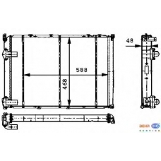 8MK 376 717-371 HELLA Радиатор, охлаждение двигателя