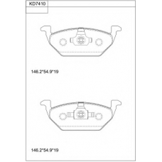 KD7410 ASIMCO Комплект тормозных колодок, дисковый тормоз