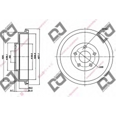 BR1025 DJ PARTS Тормозной барабан