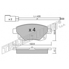 697.0 TRUSTING Комплект тормозных колодок, дисковый тормоз