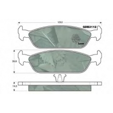 GDB3112 TRW Комплект тормозных колодок, дисковый тормоз
