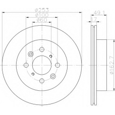 8DD 355 111-591 HELLA Тормозной диск