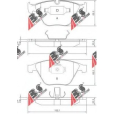 37346 ABS Комплект тормозных колодок, дисковый тормоз