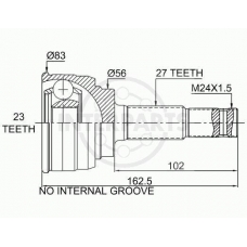 OJ-0120 InterParts Шарнирный комплект, приводной вал