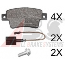 37796 ABS Комплект тормозных колодок, дисковый тормоз