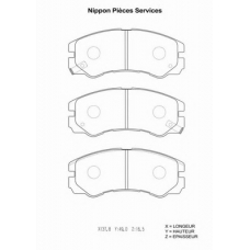 I360U06 NPS Комплект тормозных колодок, дисковый тормоз