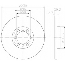 8DD 355 100-861 HELLA Тормозной диск