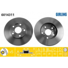 6014311 GIRLING Тормозной диск
