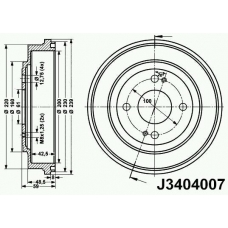 J3404007 NIPPARTS Тормозной барабан