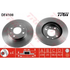 DF4108 TRW Тормозной диск