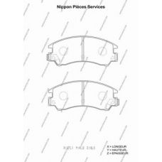 S360U03 NPS Комплект тормозных колодок, дисковый тормоз