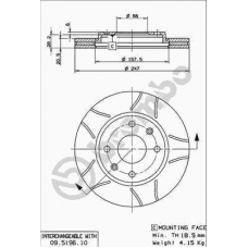 09.5196.75 BREMBO Тормозной диск