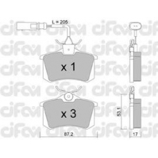822-100-3 CIFAM Комплект тормозных колодок, дисковый тормоз
