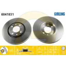 6411244 GIRLING Комплект тормозов, дисковый тормозной механизм