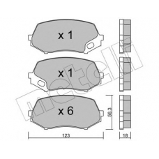 22-0874-0 METELLI Комплект тормозных колодок, дисковый тормоз