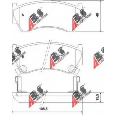 36955 ABS Комплект тормозных колодок, дисковый тормоз