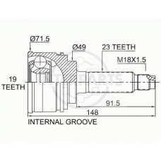 OJ-0702 InterParts Шарнирный комплект, приводной вал