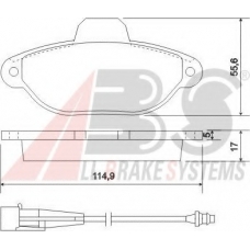37896 ABS Комплект тормозных колодок, дисковый тормоз