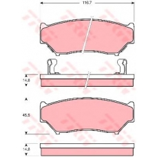 GDB3436 TRW Комплект тормозных колодок, дисковый тормоз