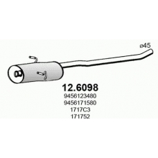 12.6098 ASSO Средний глушитель выхлопных газов