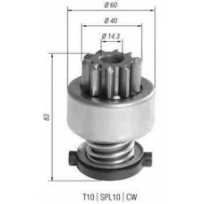 940113020393 MAGNETI MARELLI Ведущая шестерня, стартер