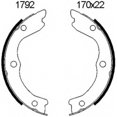 01792 BSF Комплект тормозных колодок, стояночная тормозная с