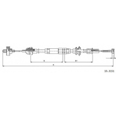 10.3151 CABOR Трос, управление сцеплением