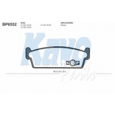 BP-6552 KAVO PARTS Комплект тормозных колодок, дисковый тормоз