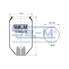 72.909.STB SEM LASTIK Кожух пневматической рессоры