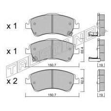 811.0 TRUSTING Комплект тормозных колодок, дисковый тормоз