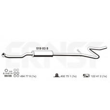 519038 ERNST Средний глушитель выхлопных газов