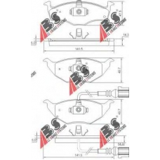 37345 ABS Комплект тормозных колодок, дисковый тормоз
