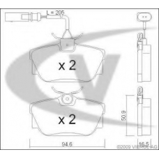 V10-8150 VEMO/VAICO Комплект тормозных колодок, дисковый тормоз