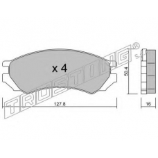184.0 TRUSTING Комплект тормозных колодок, дисковый тормоз