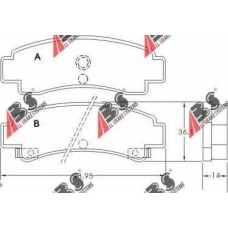 36704 ABS Комплект тормозных колодок, дисковый тормоз