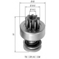 940113020075 MAGNETI MARELLI Ведущая шестерня, стартер