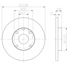 8DD 355 101-911 HELLA Тормозной диск