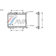 PE2203 AVA Радиатор, охлаждение двигателя