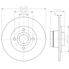 MDC2381 MINTEX Тормозной диск