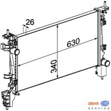 8MK 376 754-711 HELLA Радиатор, охлаждение двигателя