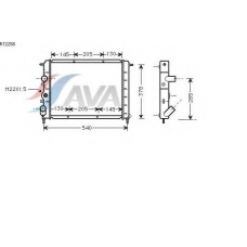 RT2258 AVA Радиатор, охлаждение двигателя