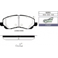 1019 F Goodwill Комплект тормозных колодок, дисковый тормоз