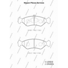 M360A49 NPS Комплект тормозных колодок, дисковый тормоз
