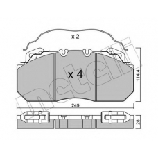 22-0589-0 METELLI Комплект тормозных колодок, дисковый тормоз