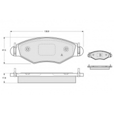 PF1343 PROCODIS FRANCE Комплект тормозных колодок, дисковый тормоз