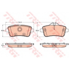 GDB1947 TRW Комплект тормозных колодок, дисковый тормоз